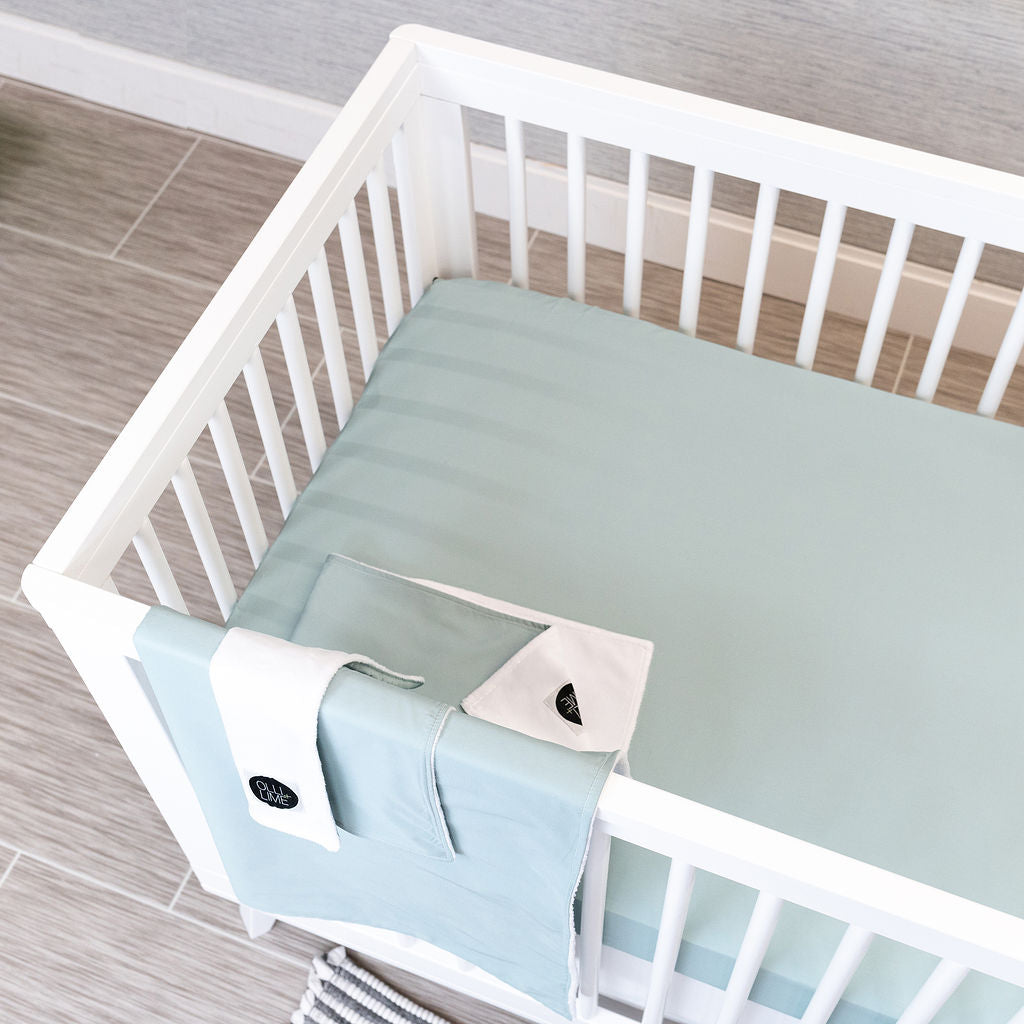 By the Sea - Deluxe Nursery Bedding Set - Foggy Blue - Olli+Lime